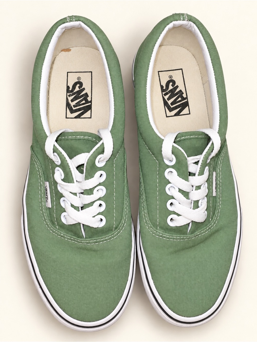 Vans Classic Canvas Sneakers in Sage Green and White